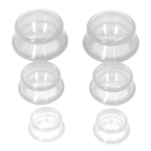 Set di 6 coppette in silicone trasparente per massaggi, uso domestico e spa