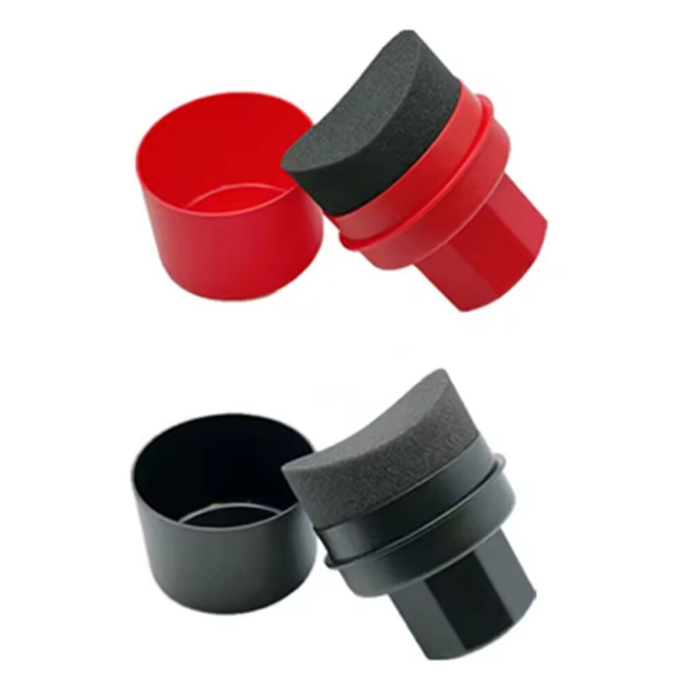 2Pcs Car Wheel Polishing Waxing Curved Tire Sponge Brush With Cover Tire Clean Contour Dressing Applicator Pads 4854166009348