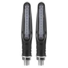 LED-Blinker für Motorräder mit Doppelfunktion, 12 LEDs, universelle Passform, flexible Gummikonstruktion, superhell, leicht zu reinigen, wasserdicht