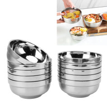 Edelstahl 10er Set isolierter Suppen- & Snack-Schalen Doppelwandig & langlebig