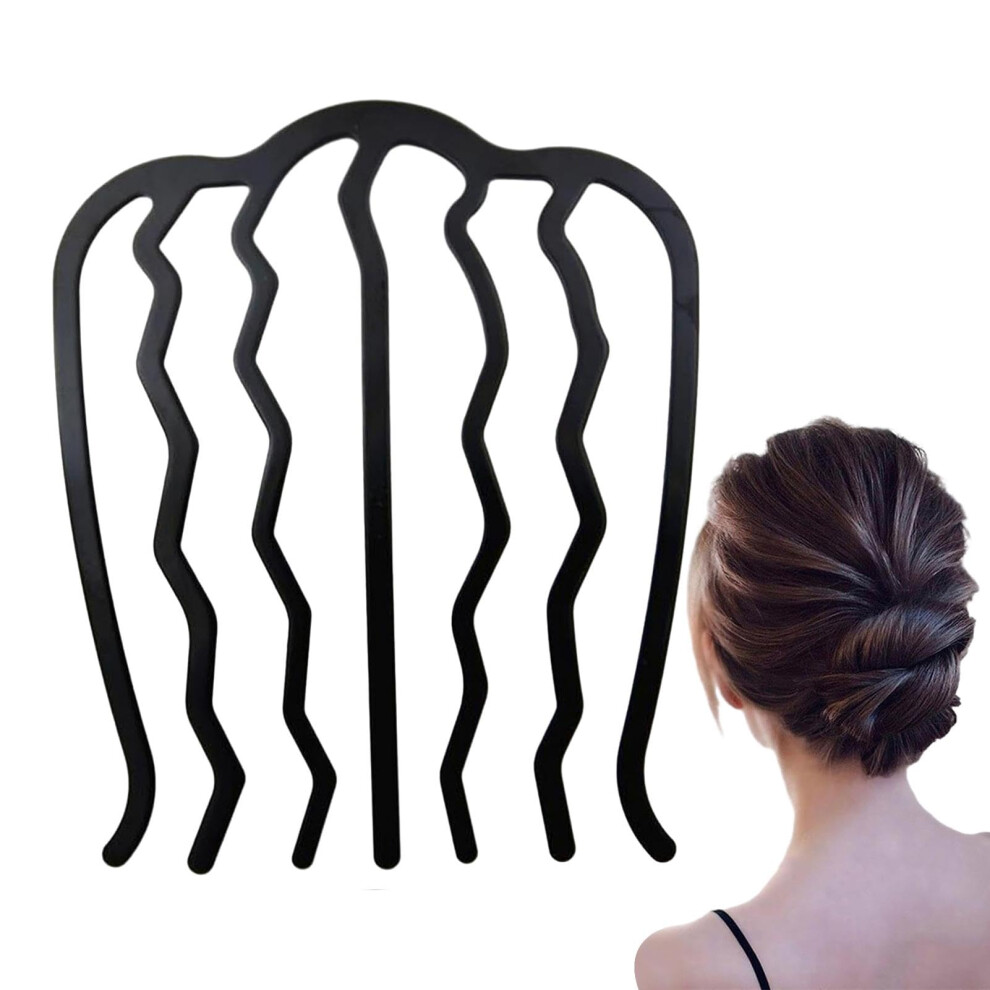 Hair Comb UShaped Side Comb For Thick Hair French Twist Wedding Metal
