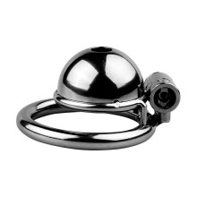 Metal Round Cap Chastity Lock Stainless Steel Male Chastity Cage 40Mm White Bondage Toy