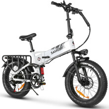 samebike RS-A02 PRO full suspension E- Bike,white