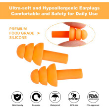 Ear Protectors, Noise Reduction Reusable Silicone Ear Plugs, Waterproof Design for Comfortable Sleep, Travel Snoring, and More (3 Colors)