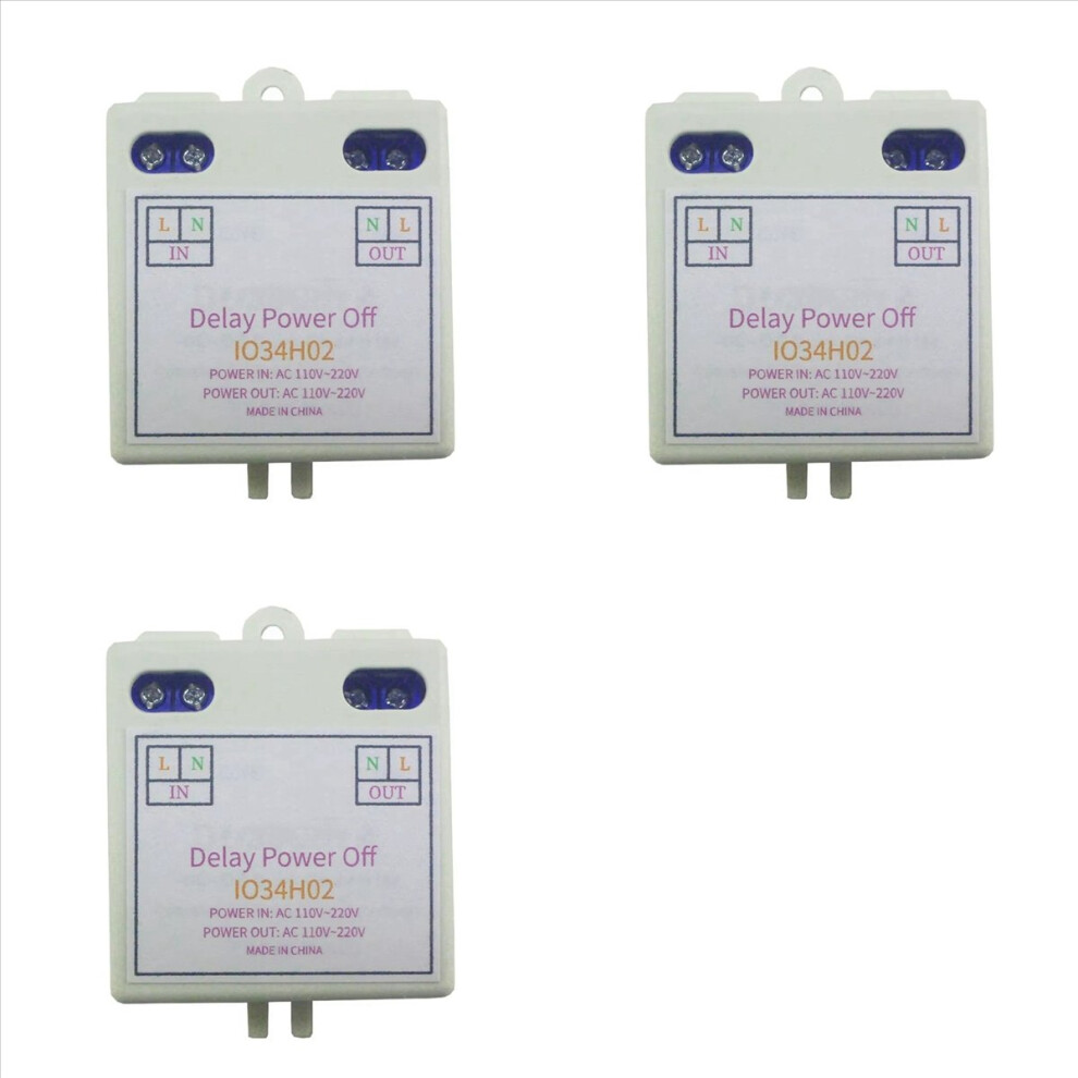 3X Ac120v 220V Time Delay Relay Power On Delay Off Switch 1-480Min Adjustable Delay Power Off Home Automation Controller 4854166003155
