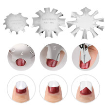 Durable French Smile Line Tools, 3 Stainless Steel Oval Trimmers, Sizes 1-11 For Perfect Manicure Edges, Reusable & Disinfectable, Ideal For Home Or