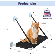 Cat Window Perch, Breathable Mesh Cat Bed for Indoor Cats, 360 Sunbathing Cat Hammock, Portable & Space Saving, Attaches to Tiles, Glass, Mirrors