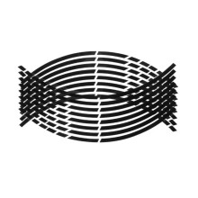 Motorcycle Wheel Stickers Reflective Rim Tape for Night Visibility and Enhanced Wheel Appearance Black