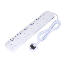 Wall Mount Power Strip, USB Fast Charging with Overload Protection and Universal Power Strip Design, Individually Switched Outlets for UK Standard Plu