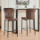 AINPECCA (2pcs, brown(suede)) Bar Stools Set Bar Chairs 4