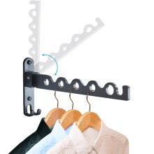Varal de parede moderno para secar roupas, dobrável em liga de alumínio, ideal para economizar espaço, resistente à ferrugem e corrosão, com