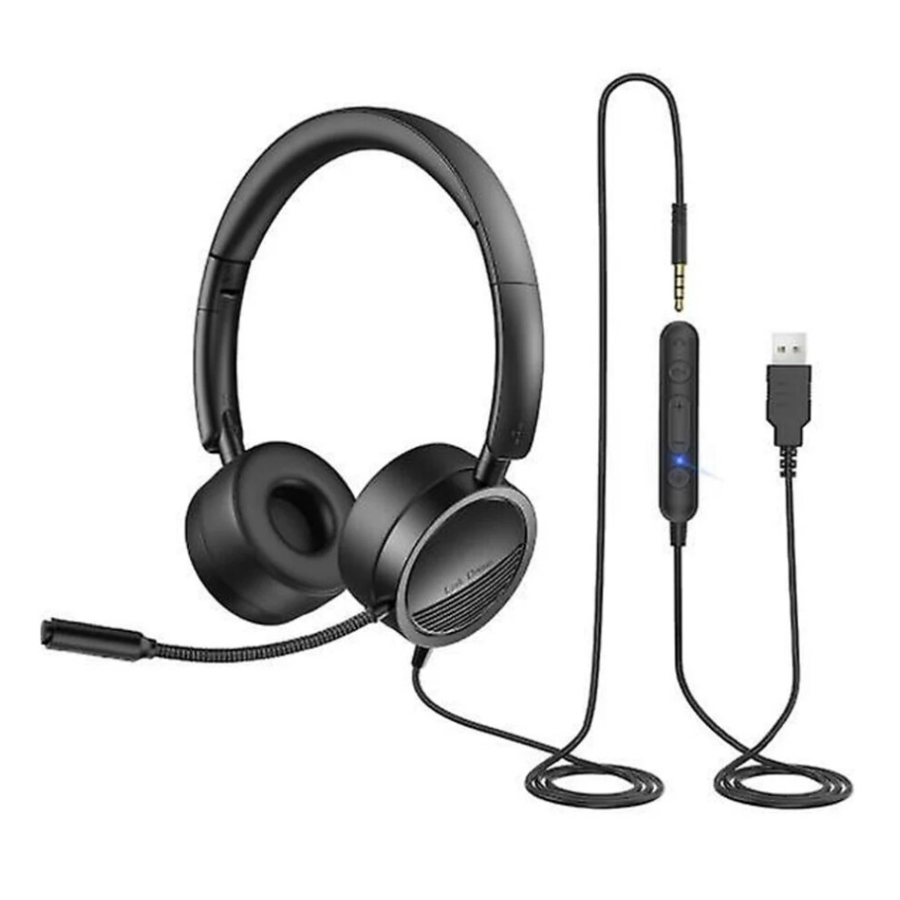 Professional Headset With Microphone For Pc, Crisp Audio Sound With Noise-Canceling For Clear Calls And Meetings, Ultra Comfortable Headset With Light 9416038526374