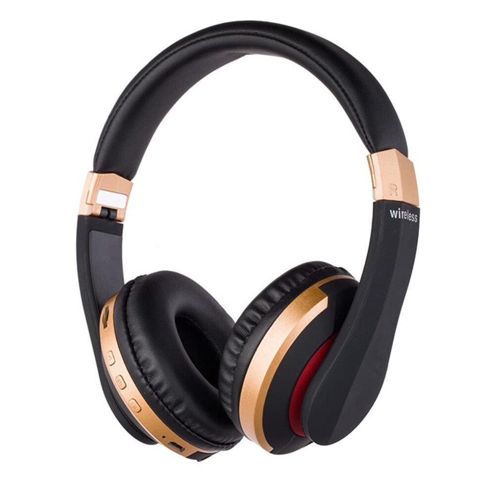 Overear Bluetooth 5.0 Headphones Foldable Wireless Headset With Mic, Deep Bass, Hd Call, Hifi Sound, Gold 9412369366535