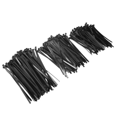 Conjunto de abraçadeiras de nylon resistentes a raios UV com travamento automático, reforçadas e reutilizáveis, com classificação de 1