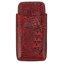 Estojo de charutos de luxo em couro, umidificador portátil para charutos, design elegante em couro, construção durável com bolso frontal para