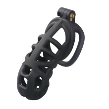 Male Chastity Cage Urethral Lock For Men Hollow Ventilation Penis Lock Bondage For Couples Black Size L