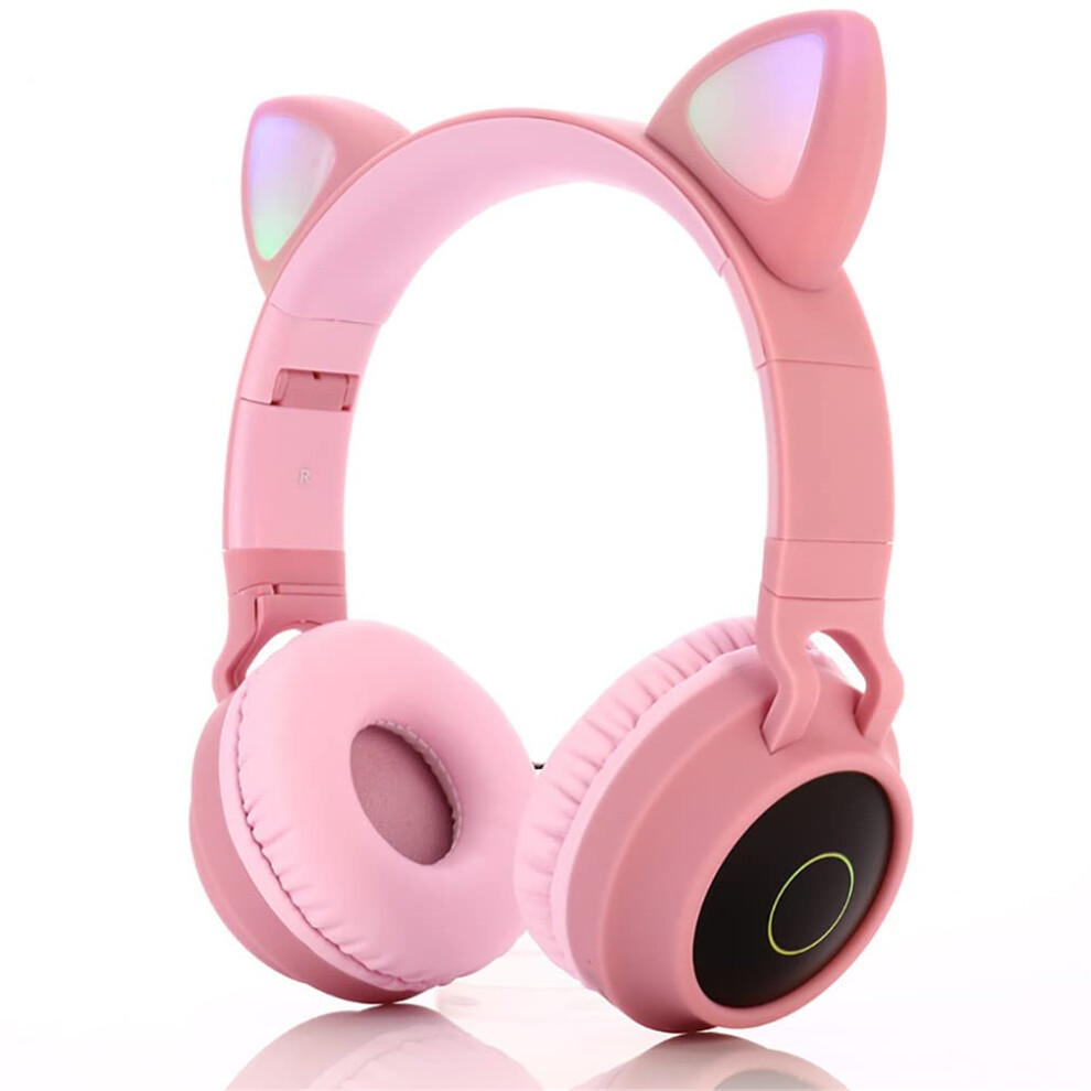 Kids Bluetooth Headphones 5.0, Foldable Onear/Overear, Hifi Stereo With Builtin Mic For Online Learning Pink 9412369367532