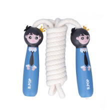 Durable And Safe Design Kids Skipping Rope Adjustable Cotton Braided Skipping Rope High Quality Wooden Handle Best Birthday Gift Idea Perfect For Kids