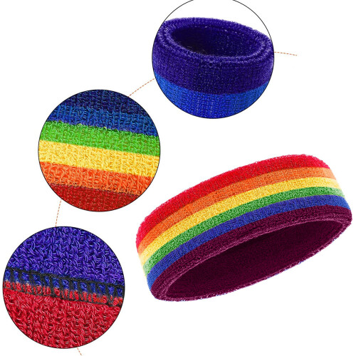 Συλλογή κορδονιών κεφαλής Rainbow Sport, ενισχυμένες κορδέλες εφίδρωσης με βελτιωμένη 2