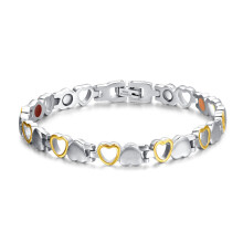 Silver+gold Magnetic Anklet For Women, 10 Inch/25.5cm Adjustable Copper Bracelet, Rare Earth Magnet Therapy, 12 X 3000 Gauss Magnets, Health Effects