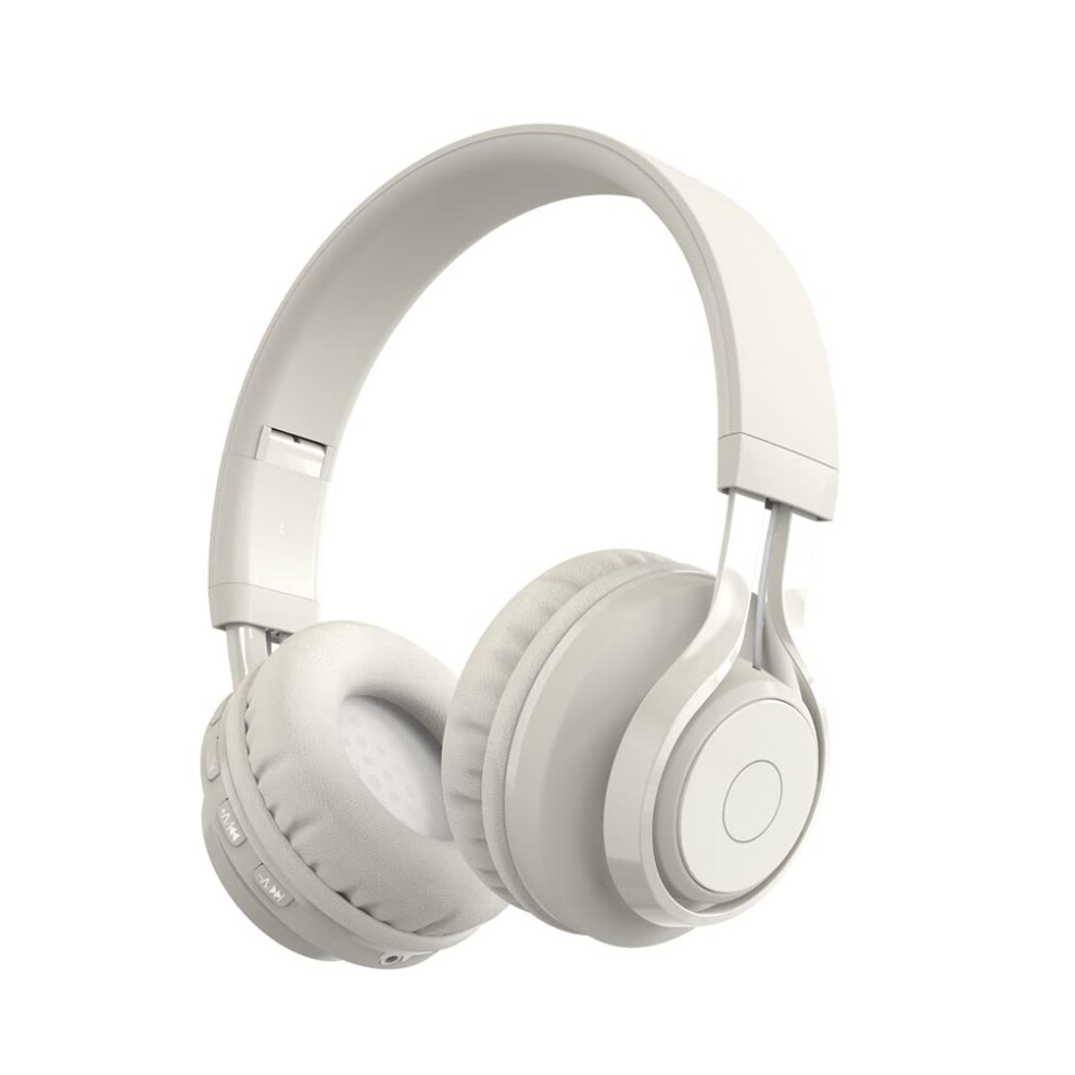Kids Bluetooth 5.0 Stereo Onear/Overear Headphones, Foldable, Lightweight Headset With Mic, Noise Canceling, Beige 9365049316767
