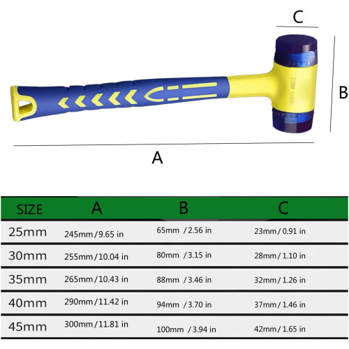 Multifunction Ergonomic Antivibration Rubber Hammer 25mm for Electrical Installation and Home  Tasks 2