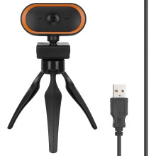 Cámara web para streaming con ajuste de enfoque manual, base giratoria, resolución de 2 MP, conexión USB, para PC, plug and play, ideal para