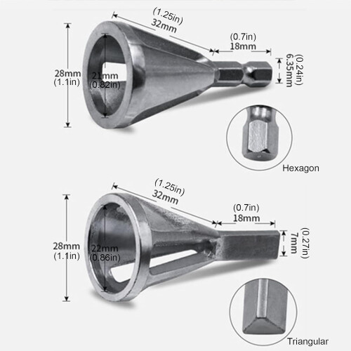 Manual Deburrer Industrial Grade For Multi Material Use Triangular Design Golden Hexagonal Handle 1
