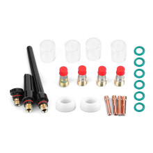 TIG Glass Cup Welding Collet Gas Lens Kit Heat Resistant Compatible WP 17 18 26 Welding Accessories 23Pcs Set