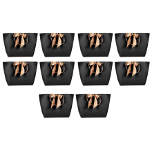 Sacs cadeaux en papier avec poignée dorée pour l'emballage en magasin et sacs en papier noir personnalisables au design élégant, fourre-tout