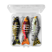 3Pcs Multi Jointed Artificial Hard Baits For Freshwater And Saltwater Topwater Lures Simulated Swimming Action Color A