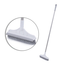 Brosse de nettoyage multifonctionnelle à poils denses, outil de nettoyage de sols rotatif doté d'une tête en V pivotante à 120 et de poils