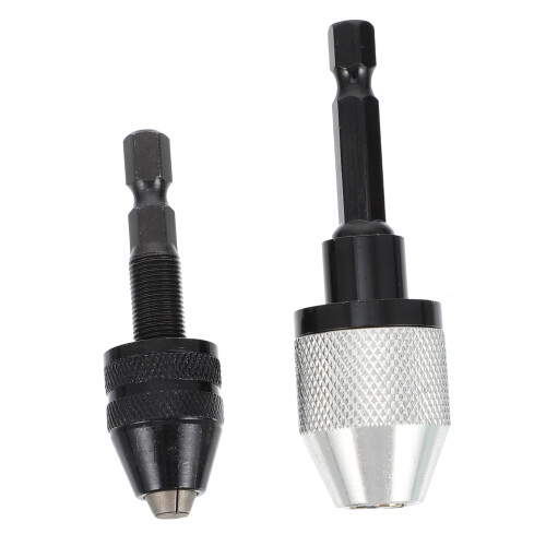 Accessory Drill Chuck Adapter For Bit Holder TwoPiece Set Steel Construction Compatible With Most Drill Bits