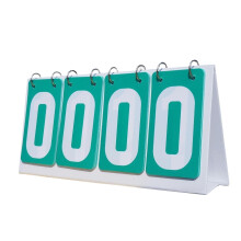 Sports Scoreboard 4Digit Manual Scorekeeper With Flip Cards, Tabletop Baseball Scoreboard For Team Games