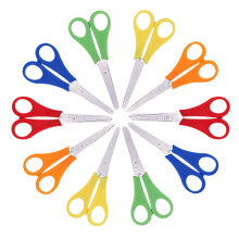 Kids Scissors Blunt Tip Plastic Handle 20 Pcs Random Color Preschool Training Scissors With CM Scale For Scrapbook Art