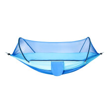 Camping Hammock with Mosquito Net, Double Nylon Outdoor Hammock for Hiking, Beach, Travel, Blue 86.6in
