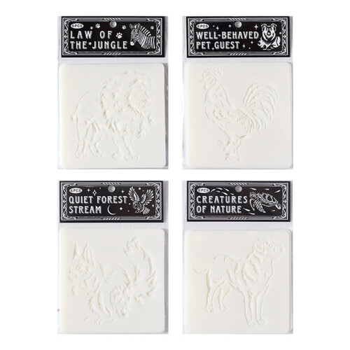 6 Pcs Animal Series Stencils Template-Quiet forest stream 1