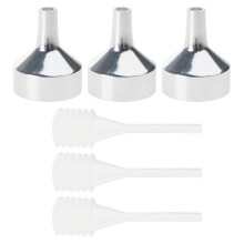 3 Pcs Small Funnel Metal Funnel Perfume Funnel for-silver S