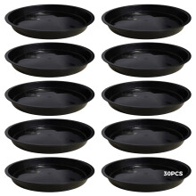 Set of 30 Heavy Duty Plastic Plant Saucers, Round Pot Water Trays for Indoor and Outdoor Gardens