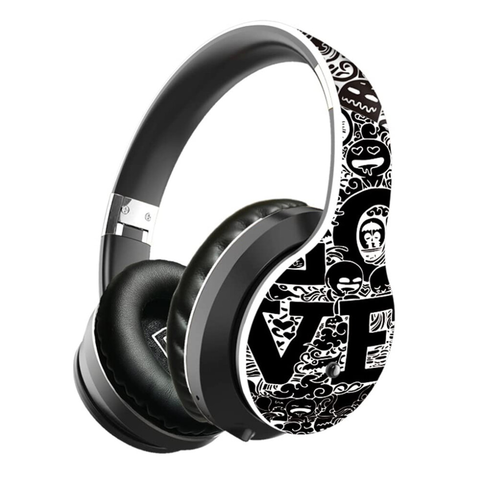Bluetooth 5.0 Overear Headphones Foldable Wireless Hifi Stereo With Mic Lossless Sound Deep Bass Aptx Low Latency White 9365049319058