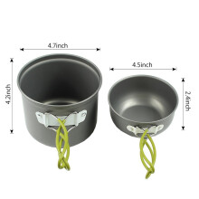 Journey's Delight: Set di pentole antiaderenti da campeggio, un compagno gourmet per le tue avventure all'aria aperta.