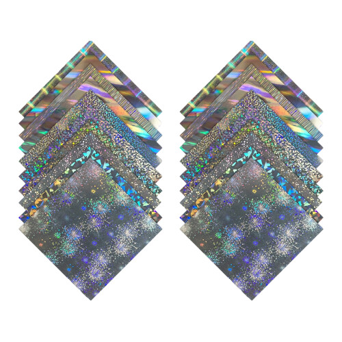 20 Sheets Shimmering Craft Paper Glittered Plastic Sheets for