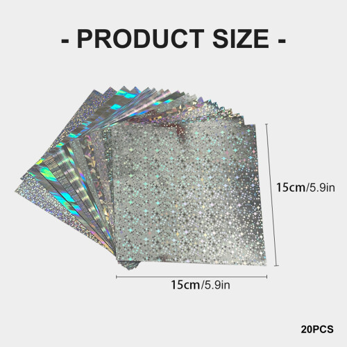 20 Sheets Shimmering Craft Paper Glittered Plastic Sheets for 2