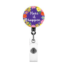 Flower Print Badge Holder Retractable Badge Holder-Number 2