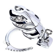 Adjustable Stainless Steel Male Chastity Cage 3250mm with Breathable Hollow Design and Lock