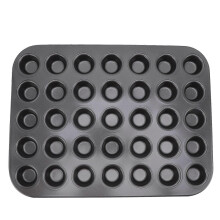 (As show, One size) Nonstick Mini Cupcake Muffin Pans Carbon Steel Kitchen Baking Pans for Baking Cakes Bread 35 Grids