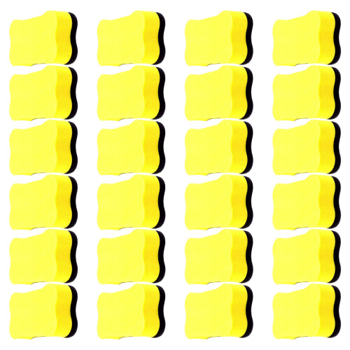 24 Pcs Bone Shape Board Cleaner Whiteboard Eraser-yellow