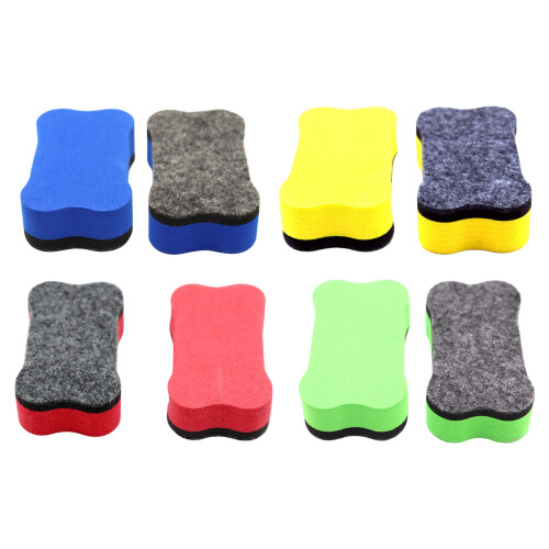 24 Pcs Bone Shape Board Cleaner Whiteboard Eraser-yellow 1