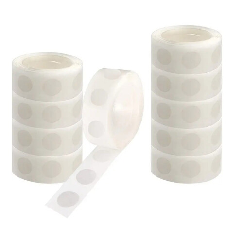 1000Pcs Clear Double Side Dots Sticker Double Side Glues-White