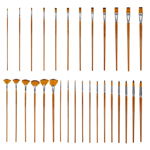 Artist Paintbrush Feature Nylon Bristles and Long-Pingfeng 4 1